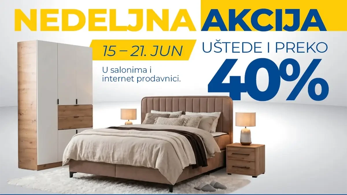 Forma Ideale nedeljna akcija do 57% popusta na nameštaj, garniture, krevete i ormare do 21.06.2026