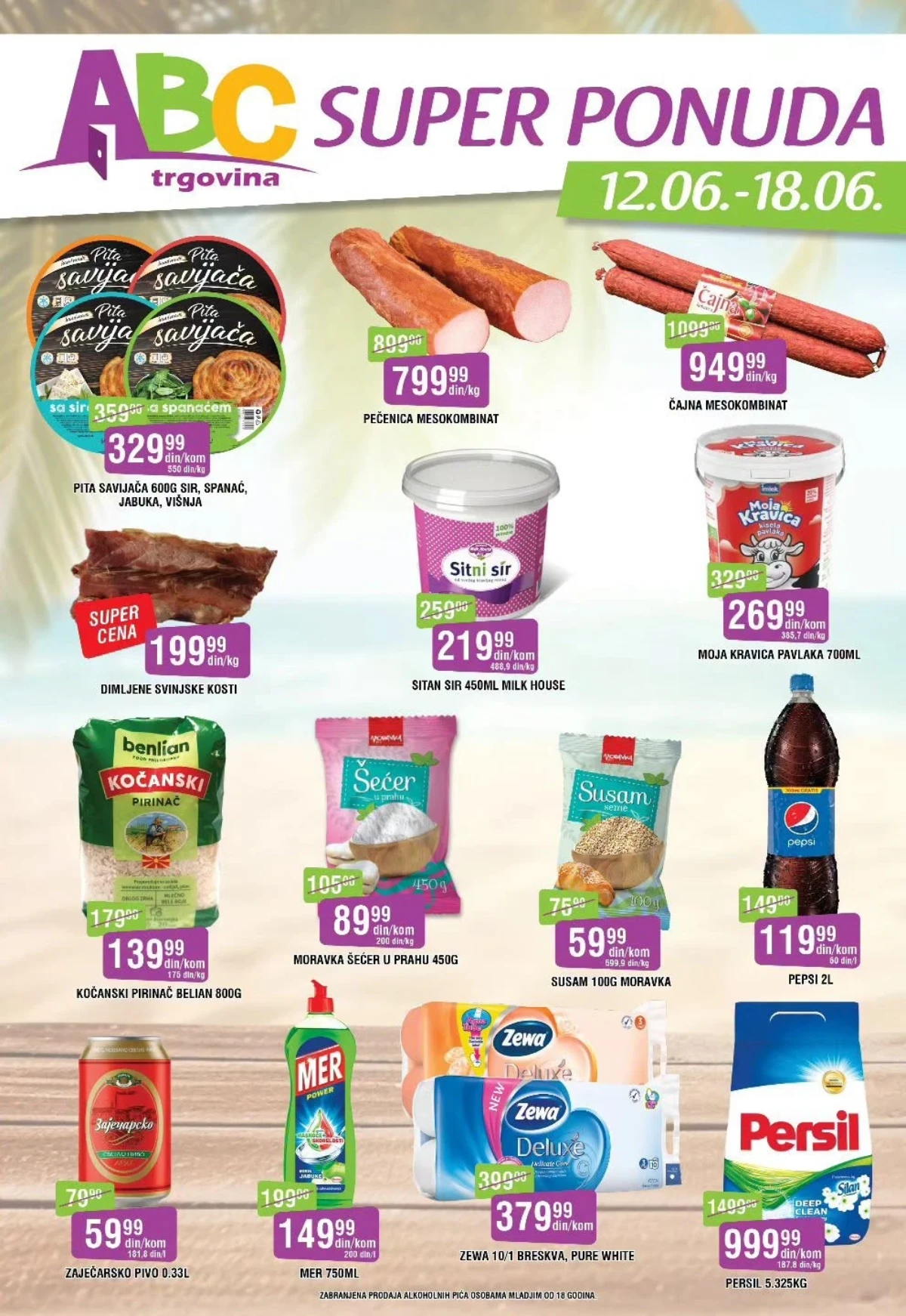 ABC Super ponuda od 12.06. do 18.06.2026 – pečenica, čajna kobasica, pavlaka, pirinač, Pepsi i Persil na akciji
