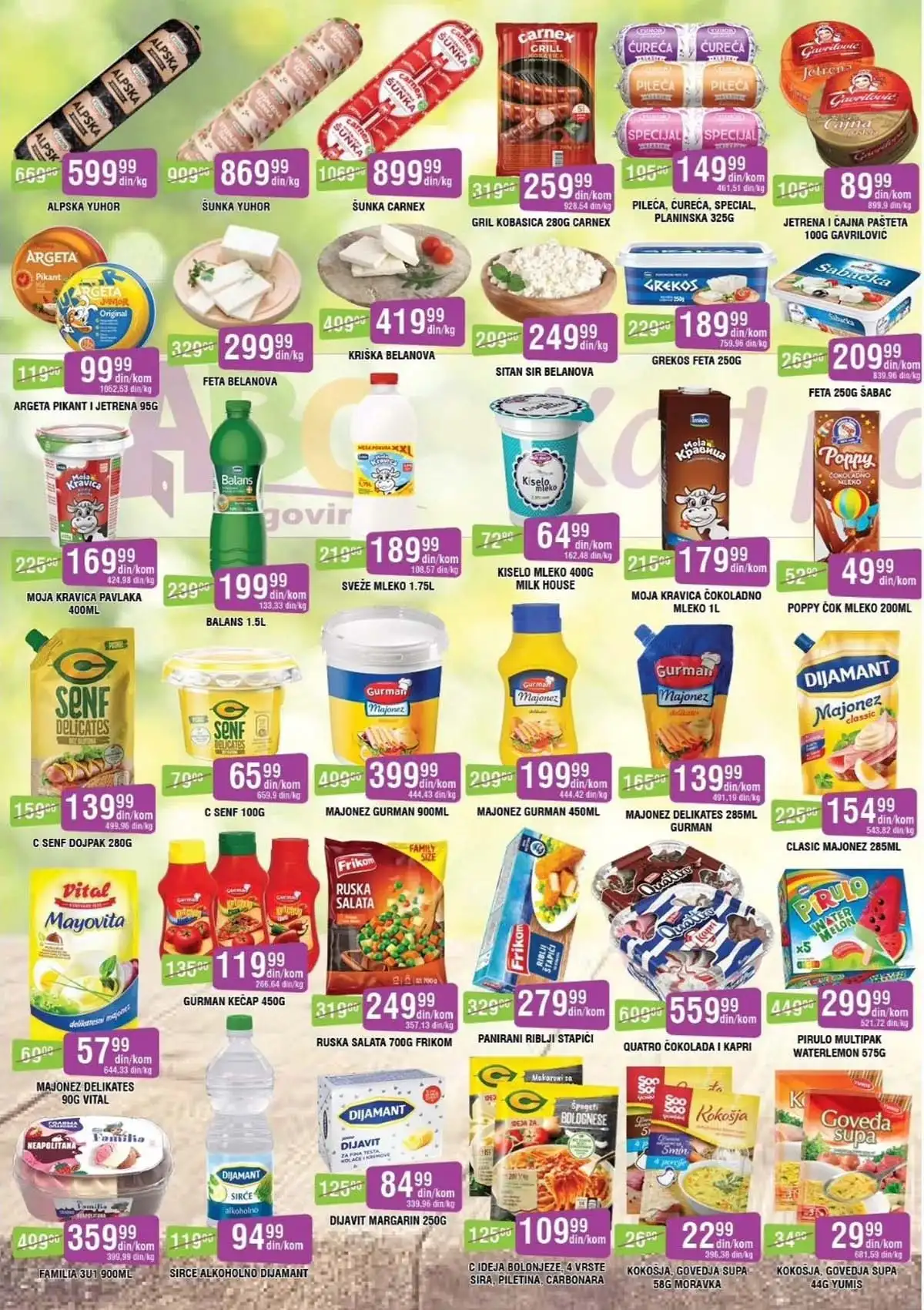 ABC trgovina katalog strana 2 – akcijske cene prehrambenih proizvoda i kućnih potrepština