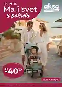 AKSA sniženja do 40% – mali svet u pokretu za bebe i decu AKSA akcija do 40% mali svet u pokretu katalog do 29.04.2026