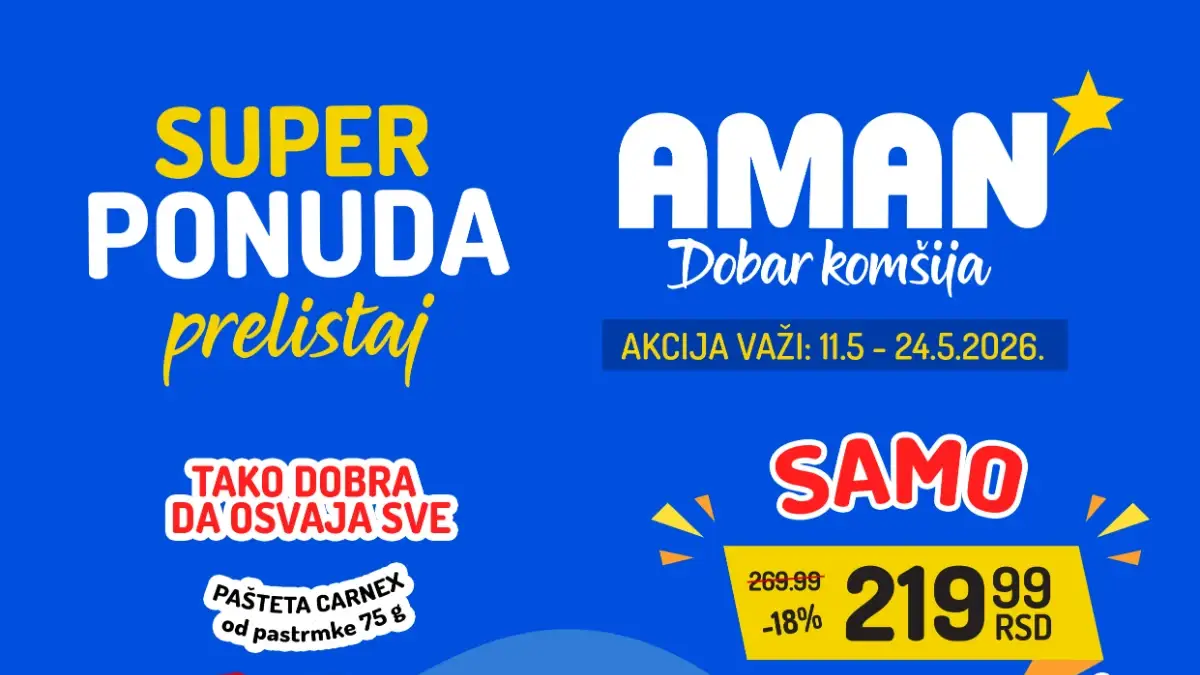 Aman katalog akcija do 24.05.2026 jagode krompir Carnex Quattro i mlečni proizvodi po sniženim cenama