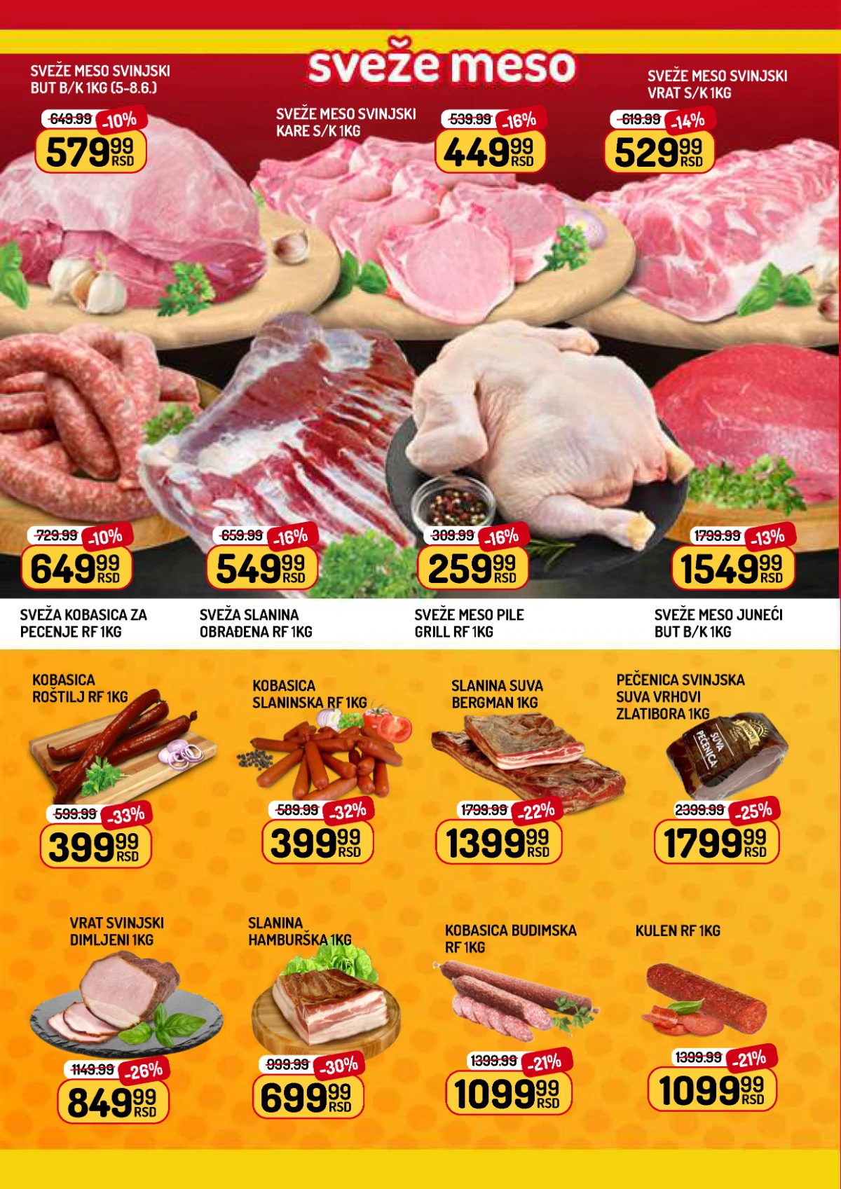 Aman akcija do 11.06.2026 – sveže meso, kobasice i slanina po akcijskim cenama