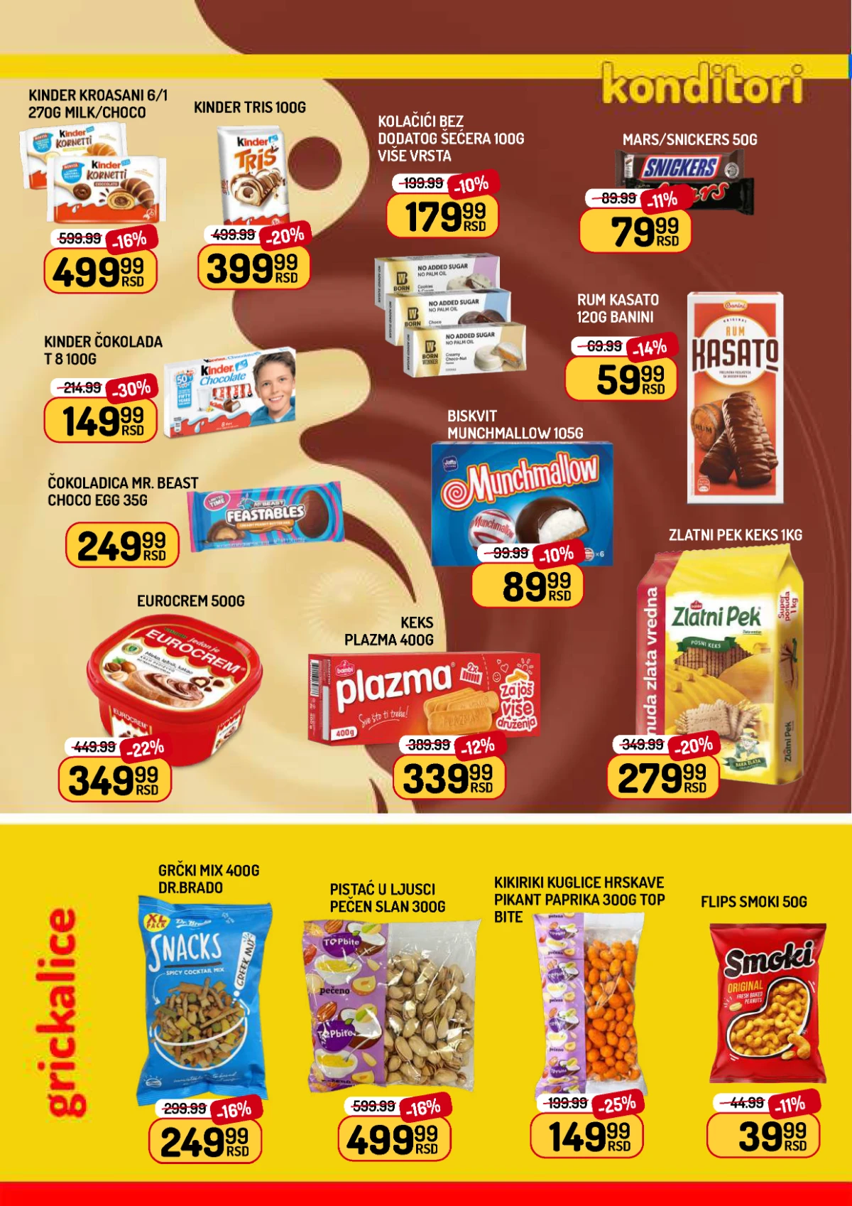 Aman slatkiši, čokolade, keks i grickalice na sniženju