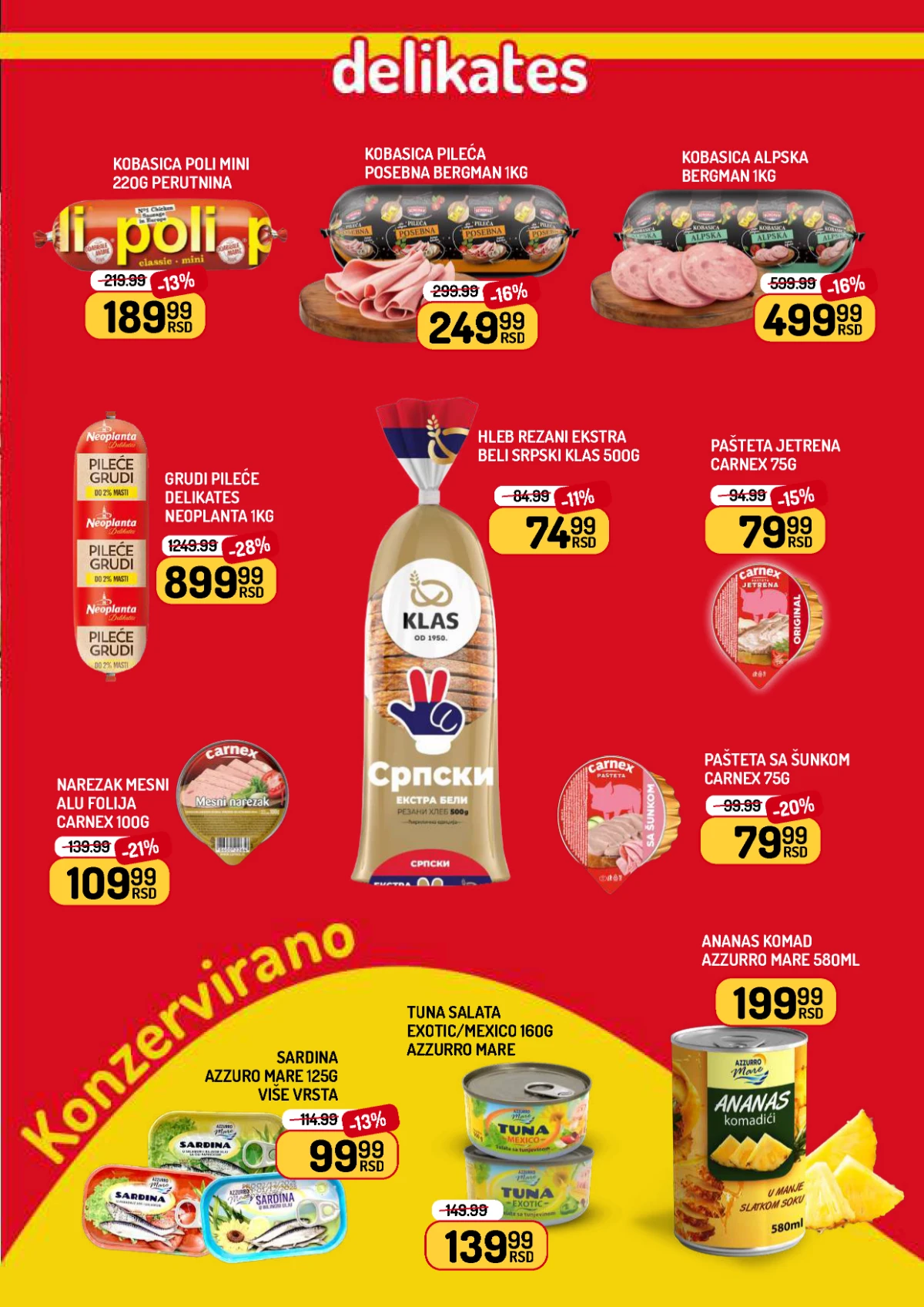 Aman katalog delikates pašteta sardina i kobasica