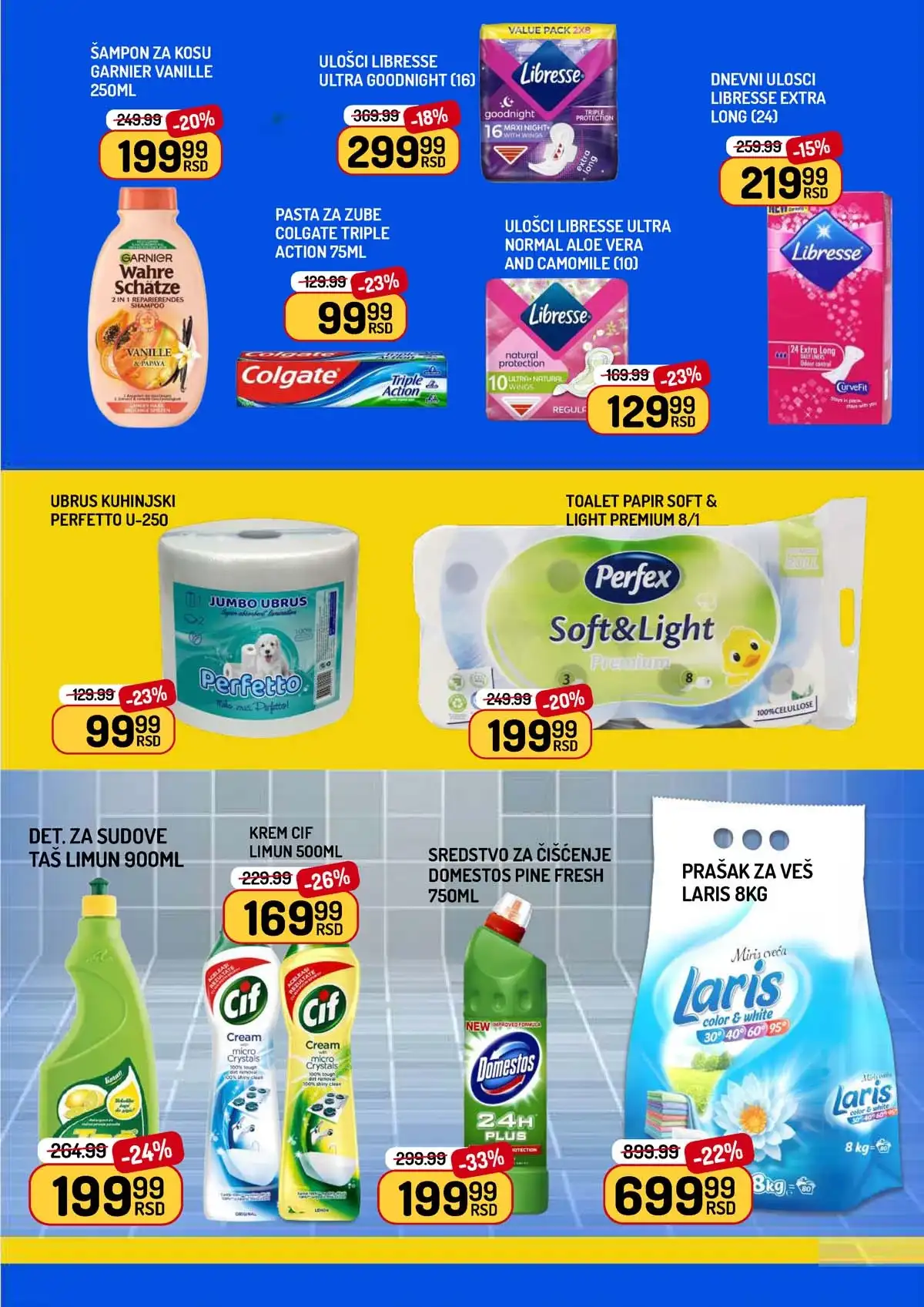 Aman nedeljna akcija katalog strana 15 – prehrana i kućna hemija na sniženju do 01.04.2026