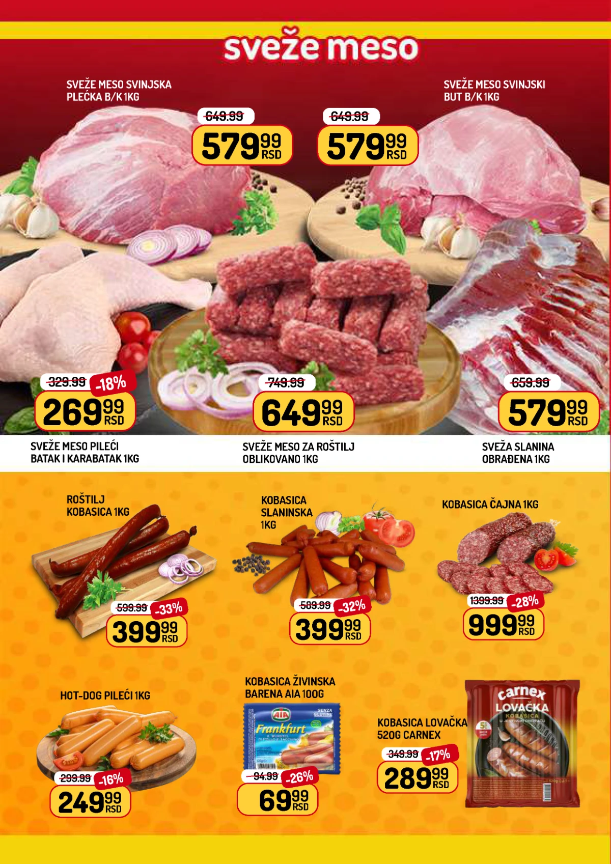Aman akcija do 04.06.2026 – sveže meso, kobasice i slanina na sniženju