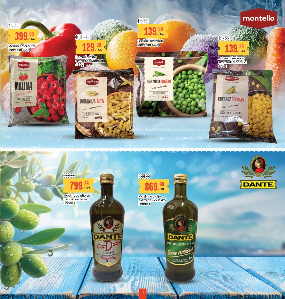 Aroma City katalog sniženja – Montella zamrznuto povrće i Dante maslinovo ulje strana 5