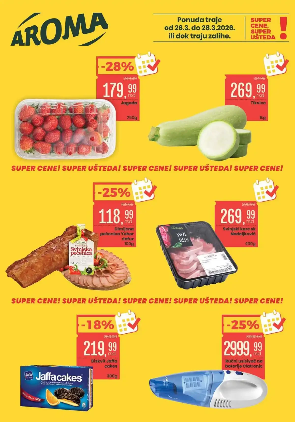 Aroma City vikend akcija sniženja prehrane i kućnih proizvoda do 28. mart 2026.
