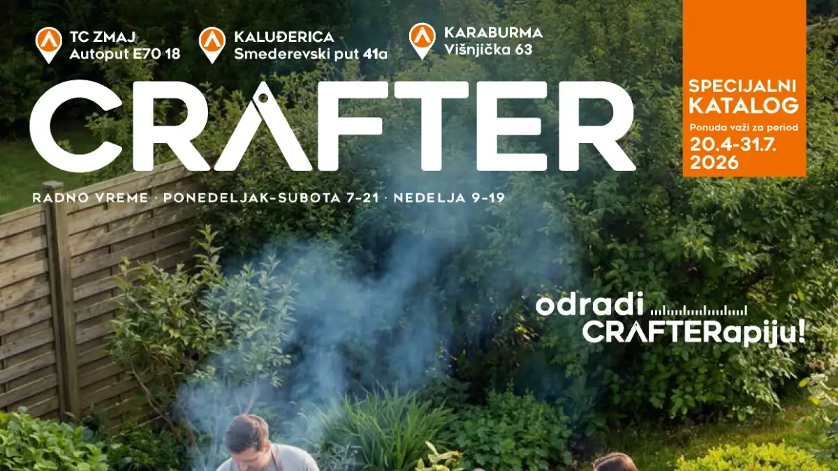Crafter baštenski nameštaj i oprema za dvorište na akciji do 31.07.2026