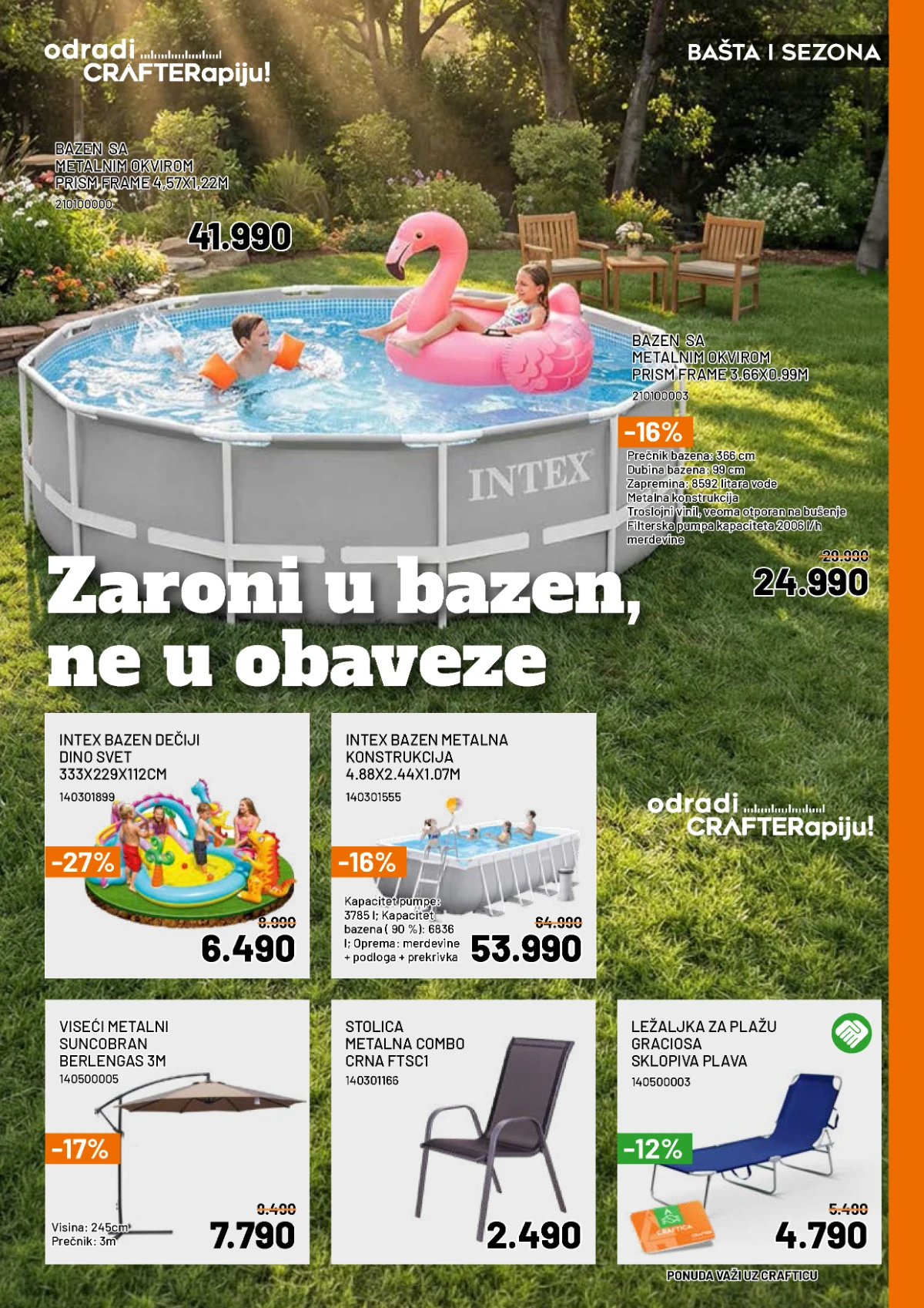 Crafter katalog maj 2026 bazeni oprema za dvorište sniženje Srbija