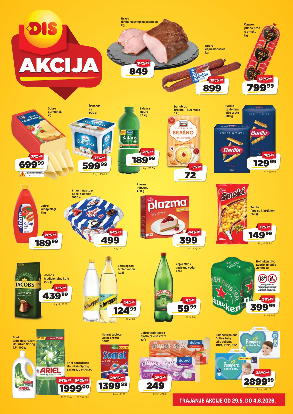 DIS katalog strana 2 – Dobro proizvodi, kafa, sladoled, testenina i sredstva za domaćinstvo na akciji