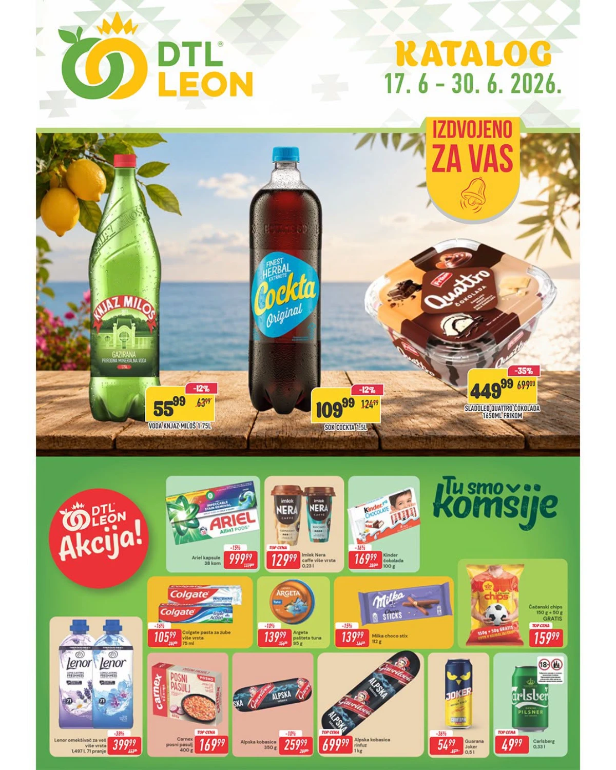 DTL Leon katalog od 17.06. do 30.06.2026 – prehrana, piće, slatkiši i kućna hemija po akcijskim cenama