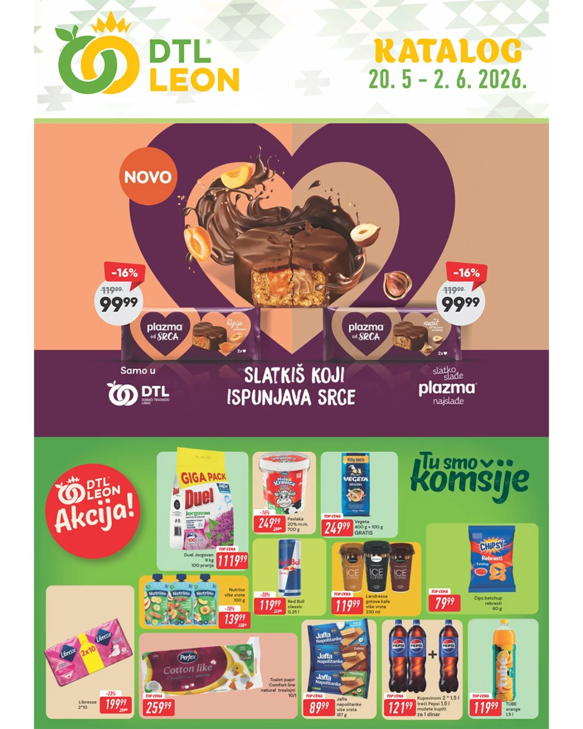 DTL Leon katalog akcija do 02.06.2026 – Plazma, Pepsi, kafa, sladoledi i kućna hemija uz sniženja do 49 posto