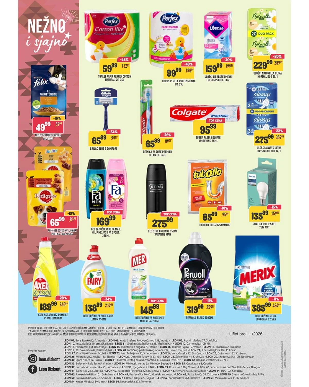 DTL Leon katalog strana 8 – Perfex, Fairy, Perwoll, Colgate i Merix po akcijskim cenama