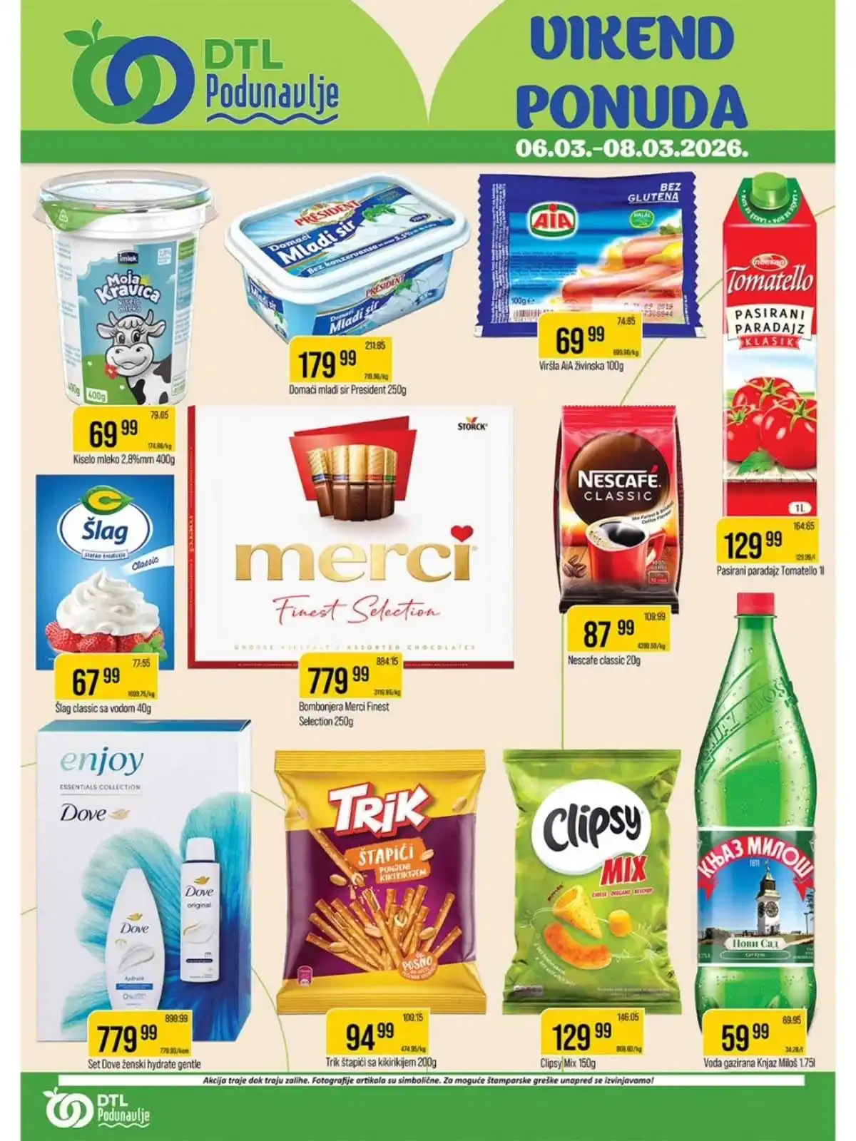 Podunavlje vikend akcija – sniženja na prehranu, pića i kućne proizvode do 08.03.2026
