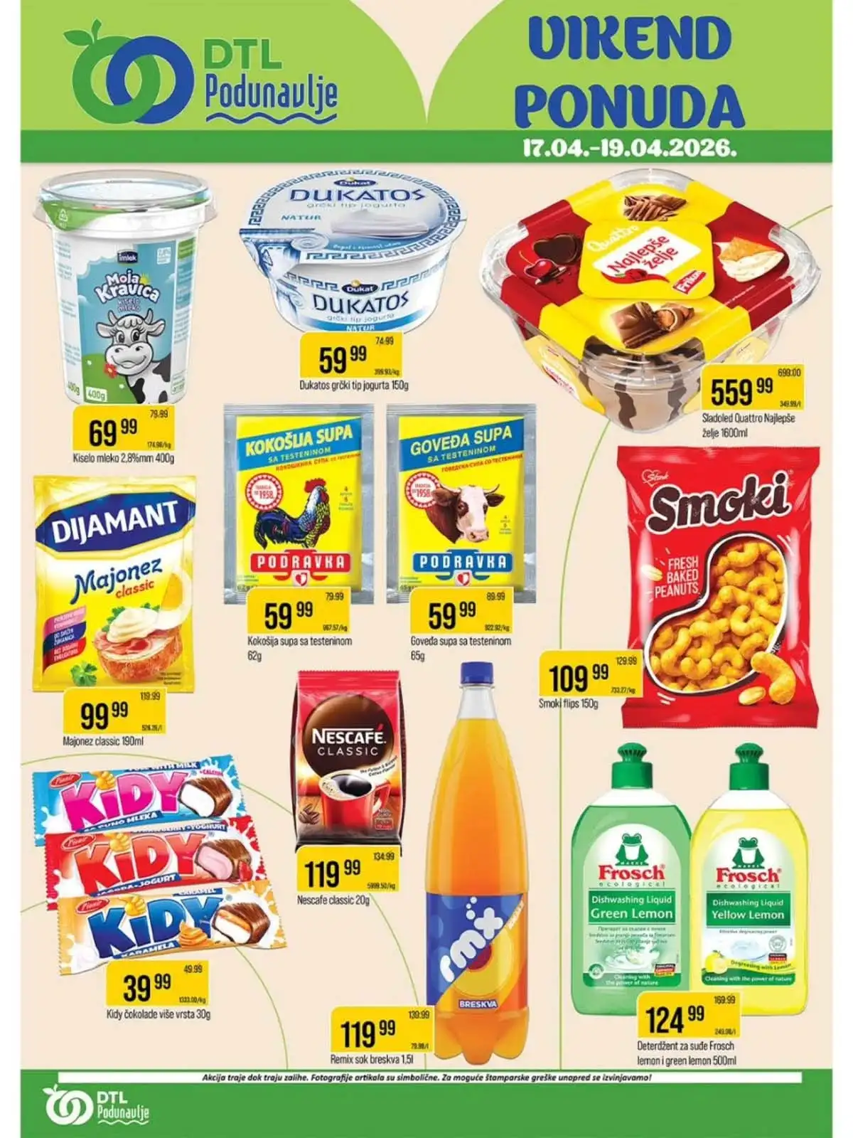 Podunavlje vikend akcija – sniženja na prehranu, pića i kućne proizvode do 19.04.2026