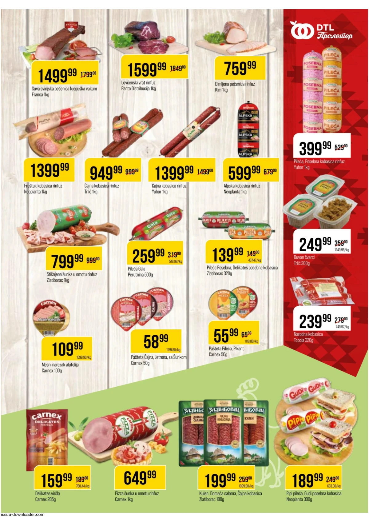 DTL Proleter katalog – kobasice, pečenice i delikates proizvodi na sniženju