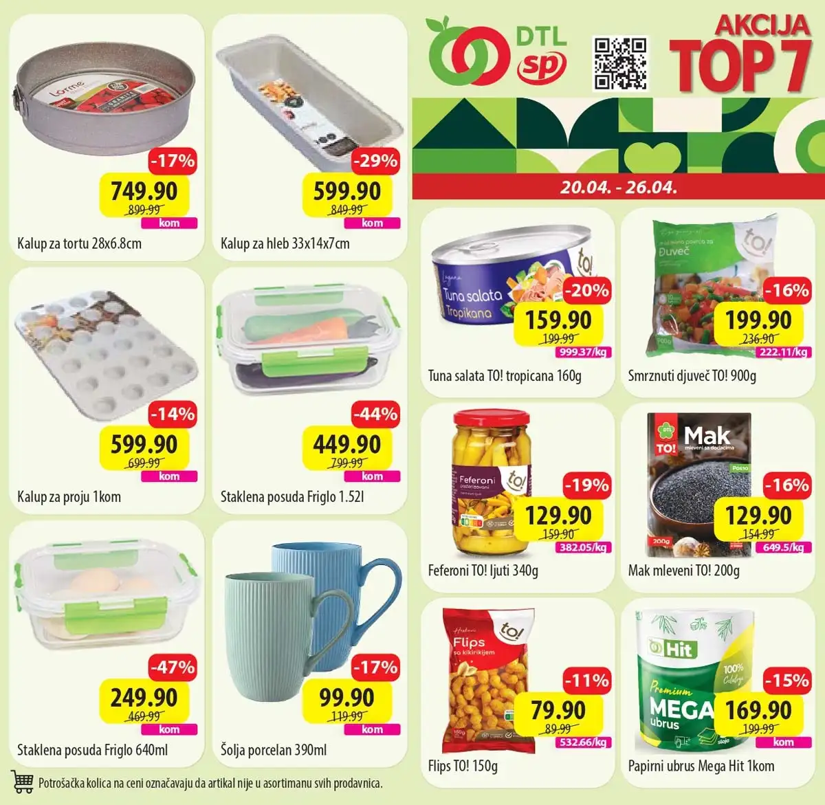 SP marketi Top 7 sniženja katalog akcija do 26. aprila 2026 prva strana