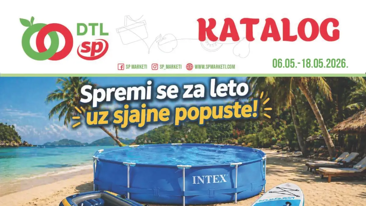 SP Marketi katalog akcija do 18. maja 2026 bazeni kafa Ariel Quattro sladoled i kućna hemija na sniženju