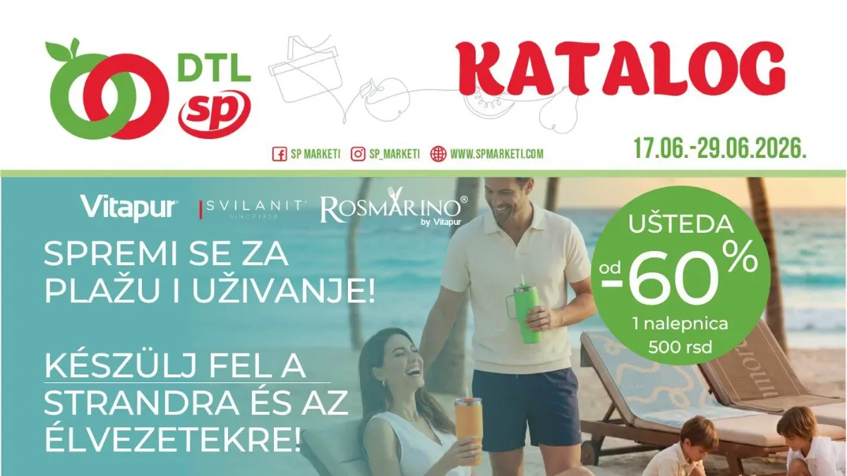 DTL SP Marketi katalog do 29.06.2026 sa popustima do 60 posto na proizvode za svakodnevnu kupovinu