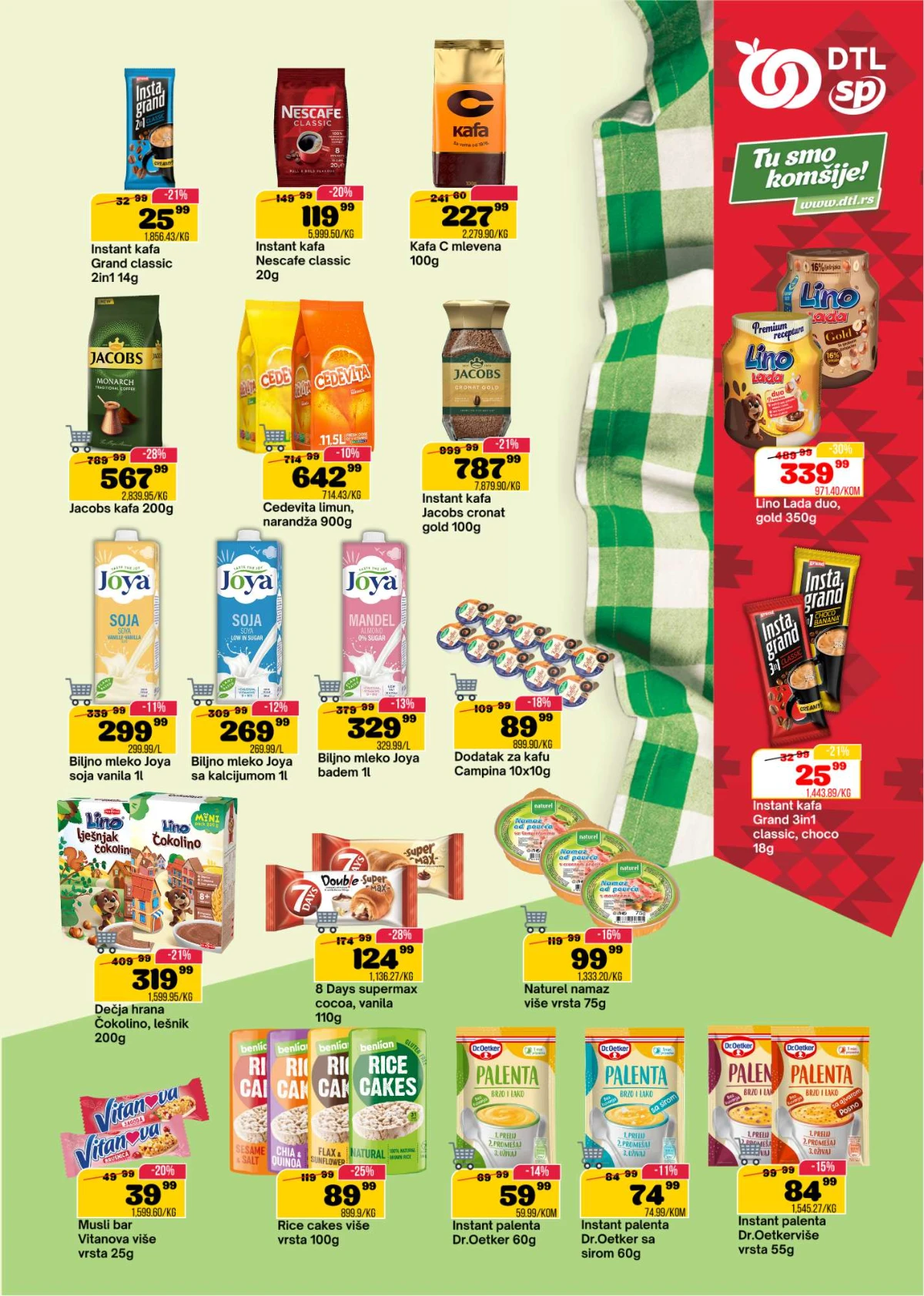 SP Marketi akcija kafa, Cedevita, biljna mleka i slatkiši po nižim cenama