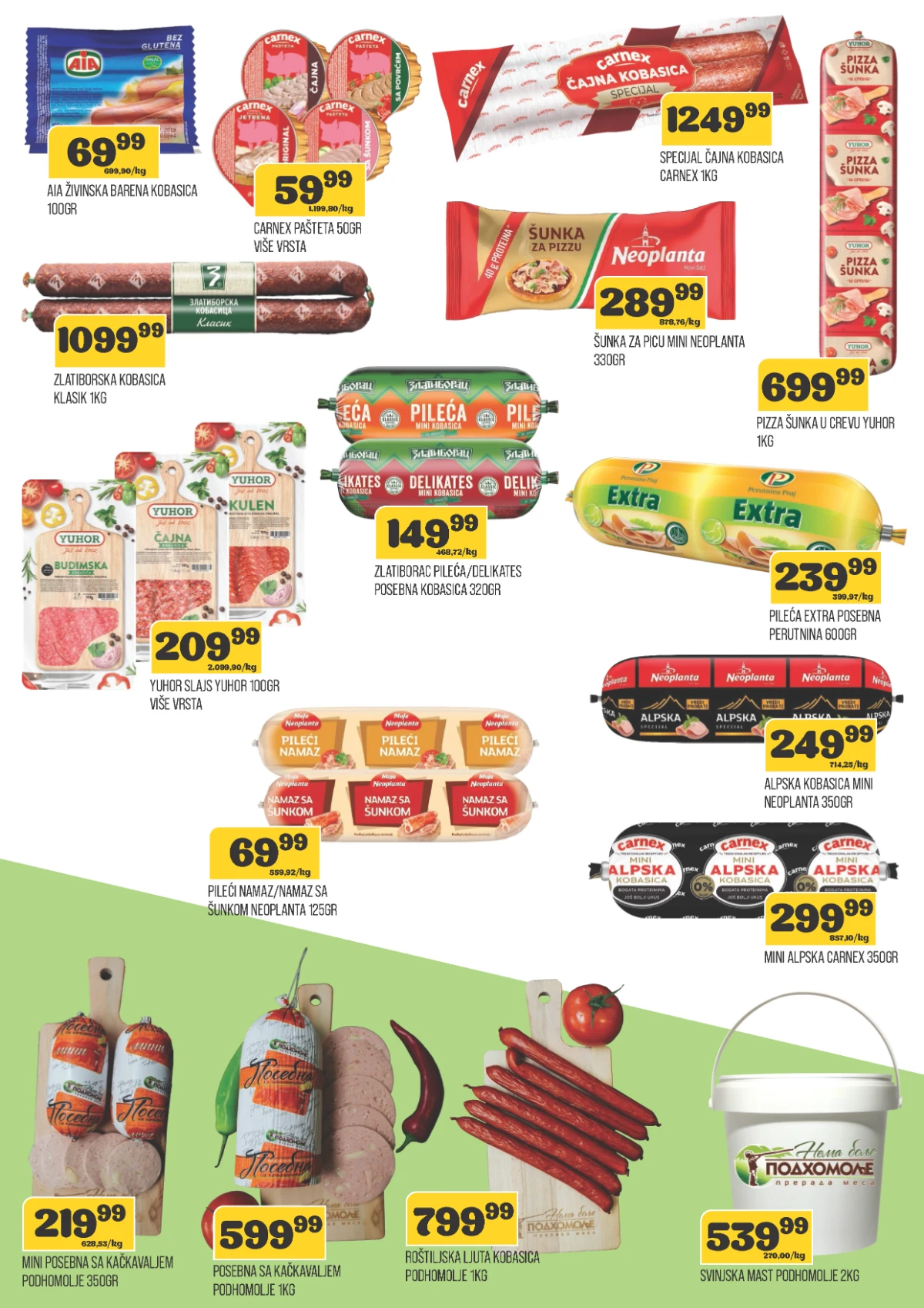 DTL Viva katalog strana 4 – sveže meso, kobasice i delikates proizvodi na sniženju