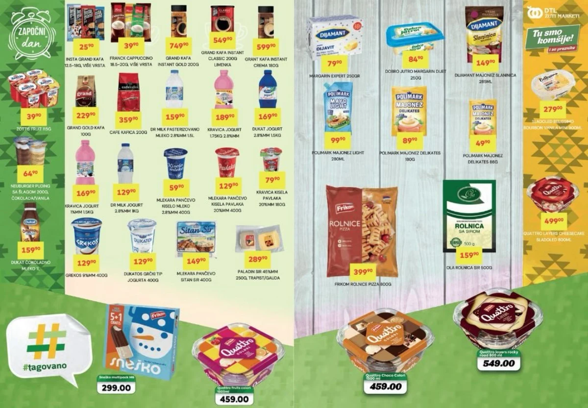 DTL Žuti Marketi katalog 20.05–01.06.2026 – kafa, mlečni proizvodi i zamrznuti proizvodi – strana 3 DTL Žuti Marketi akcija do 01.06.2026 – kafa, jogurt, majonez i sladoled po akcijskim cenama