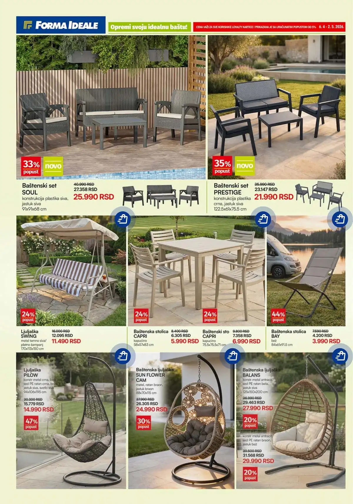 Forma Ideale baštenski nameštaj garniture i stolovi akcija do 02.05.2026