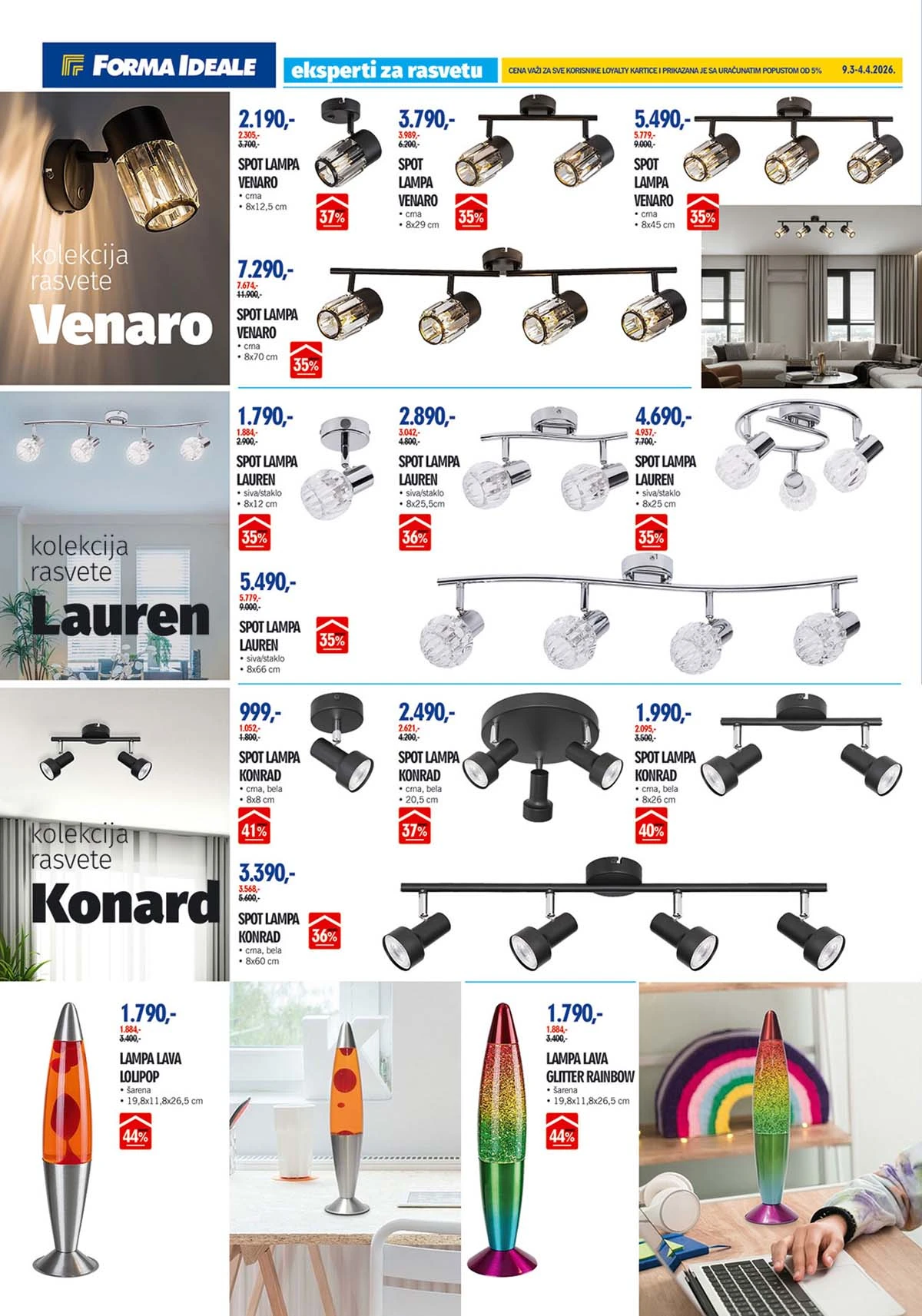 Forma Ideale katalog rasvete – moderna rasveta za dom na akciji do 4. aprila 2026.