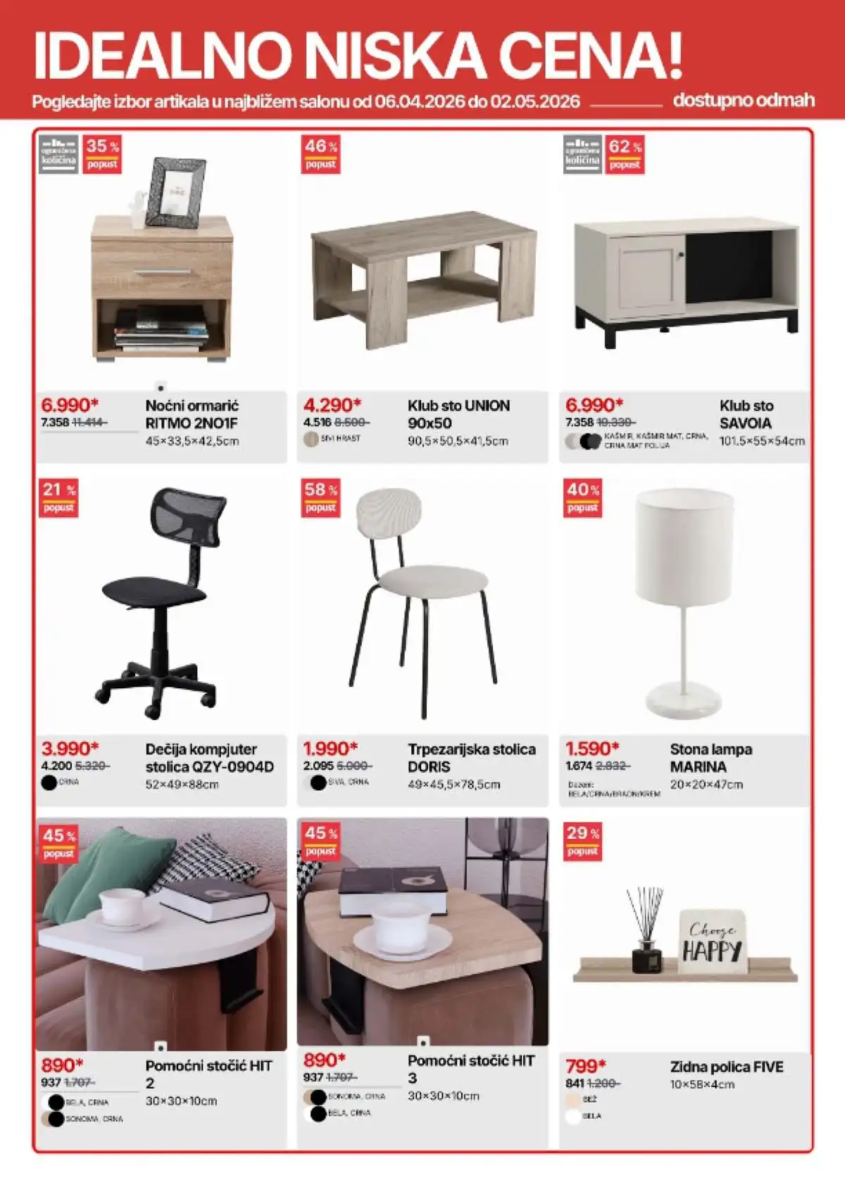 Forma Ideale katalog nameštaja – spavaće sobe na akciji do 02. maja 2026.