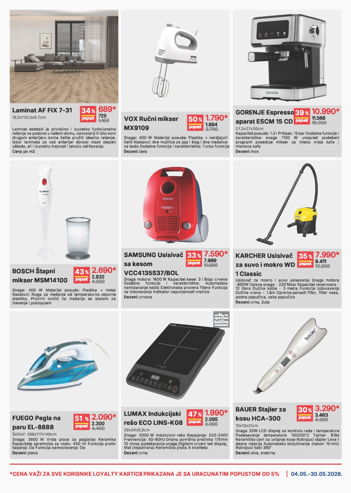 Forma Ideale katalog strana 3 – laminat, mikseri, usisivači i kućni aparati na akciji