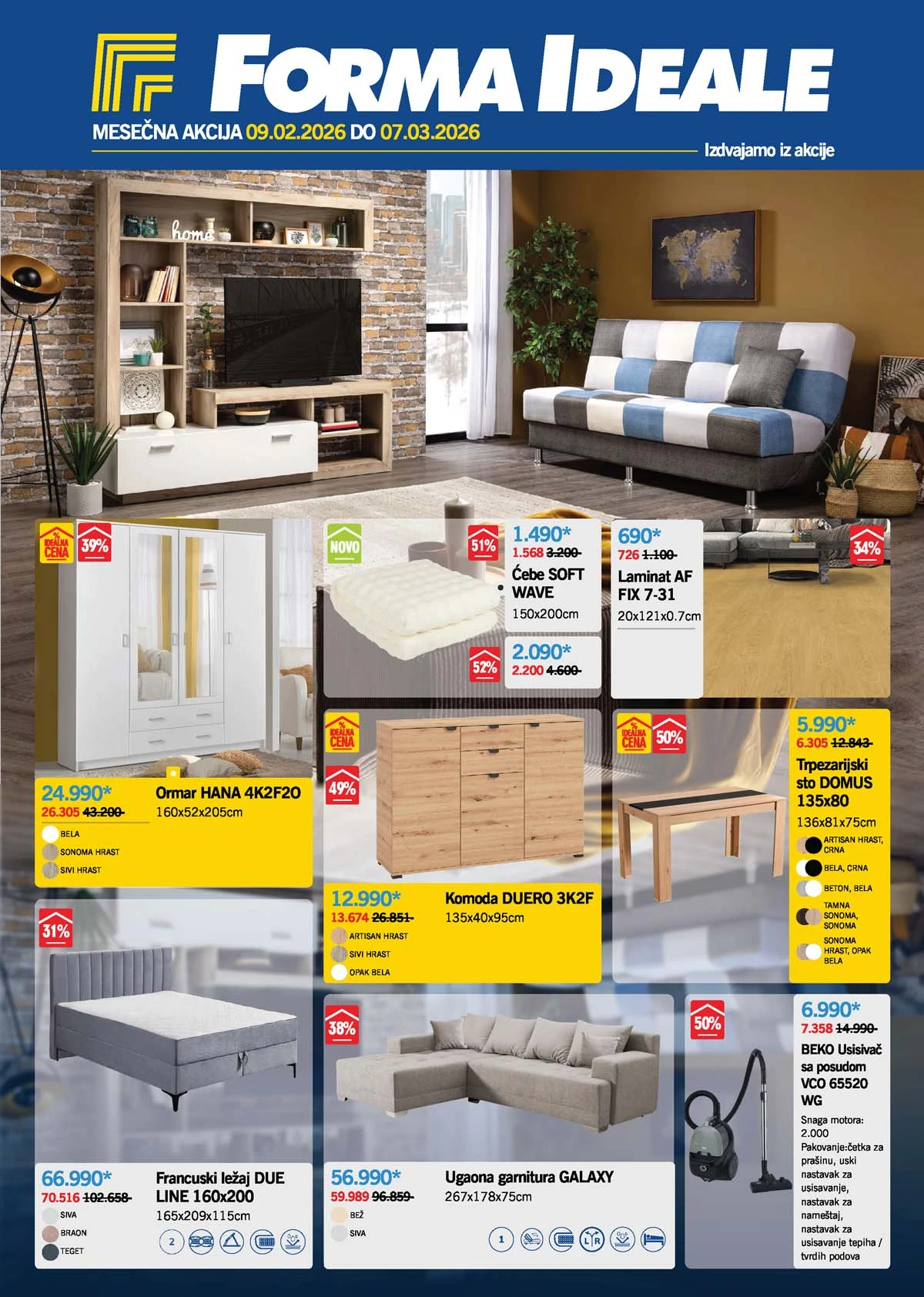Forma Ideale katalog akcija nameštaja – velika sniženja za opremanje doma do 7. marta 2026.
class=