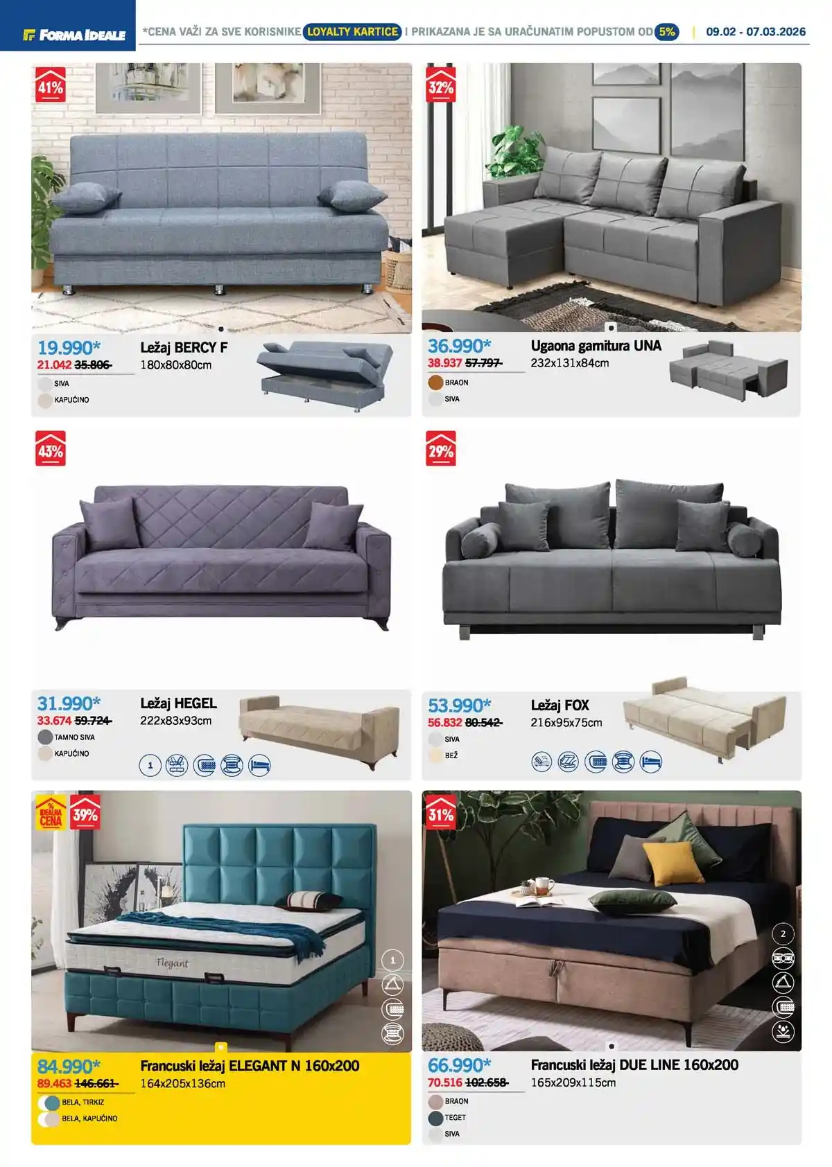 Forma Ideale katalog nameštaja – dnevne sobe i garniture na akciji do 7. marta 2026.