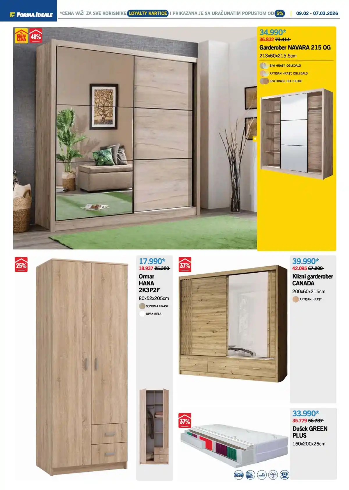 Forma Ideale katalog nameštaja – ormari i kreveti na akciji do 7. marta 2026.