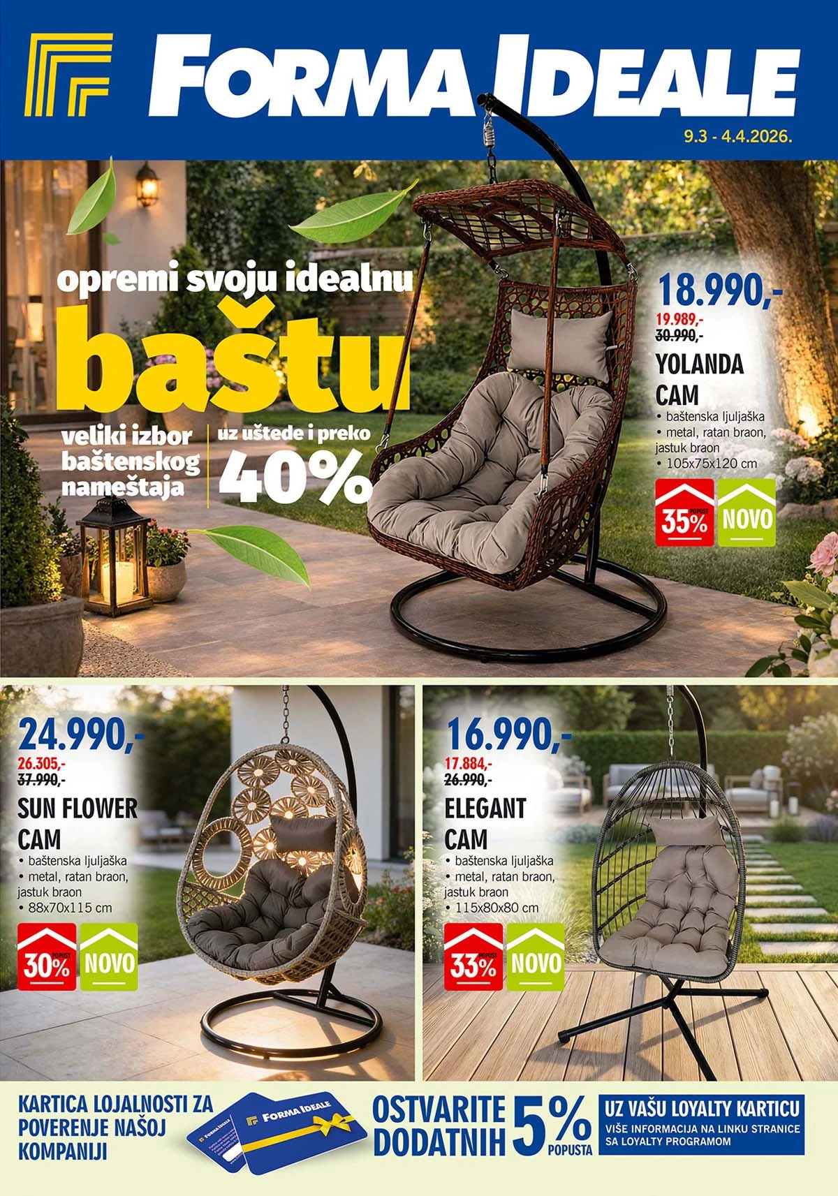 Forma Ideale akcija za baštu – katalog sa sniženjima baštenskog nameštaja do 04. aprila 2026