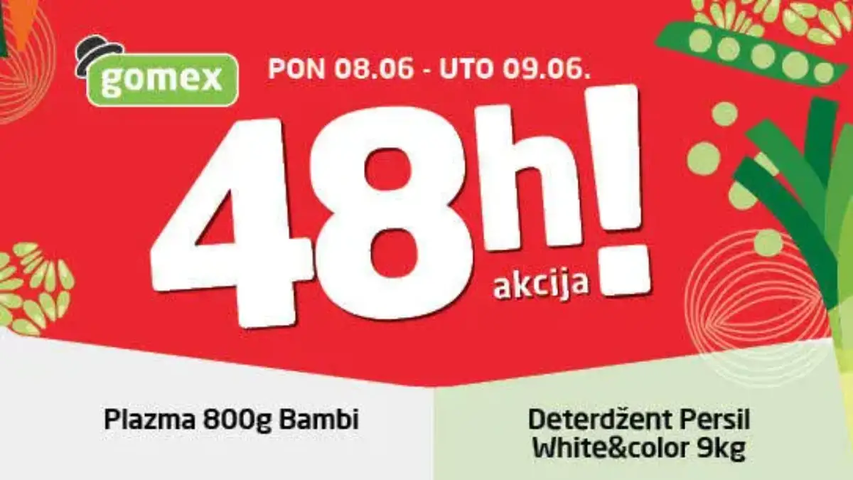 Gomex 48h akcija do 09.06.2026 – Plazma, Persil i proizvodi za svakodnevnu kupovinu na sniženju