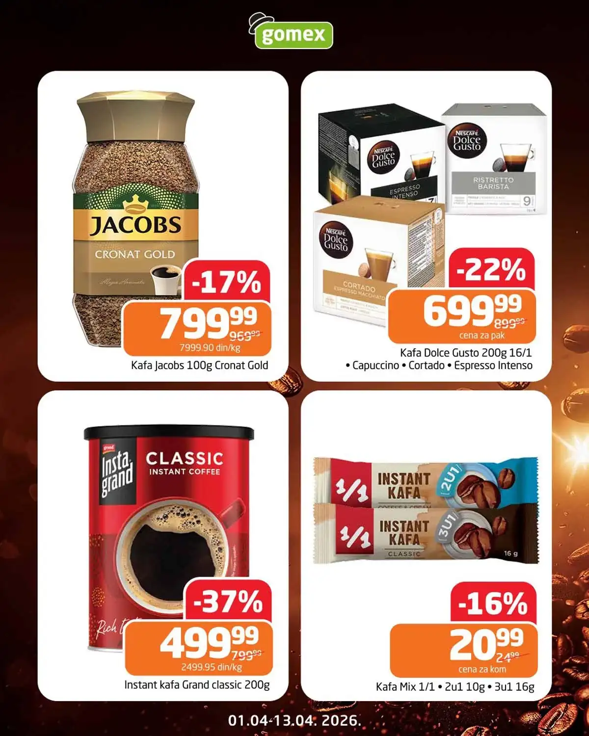 Gomex Dani kafe strana 3 – akcijske cene kafe i proizvoda do 22%