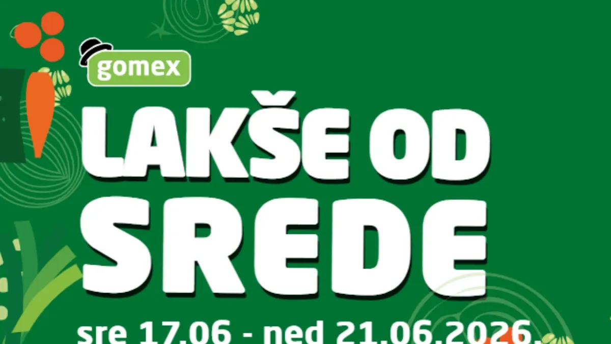 Gomex katalog Lakše od srede do 21.06.2026 – akcija prehrane, pića i proizvoda za domaćinstvo