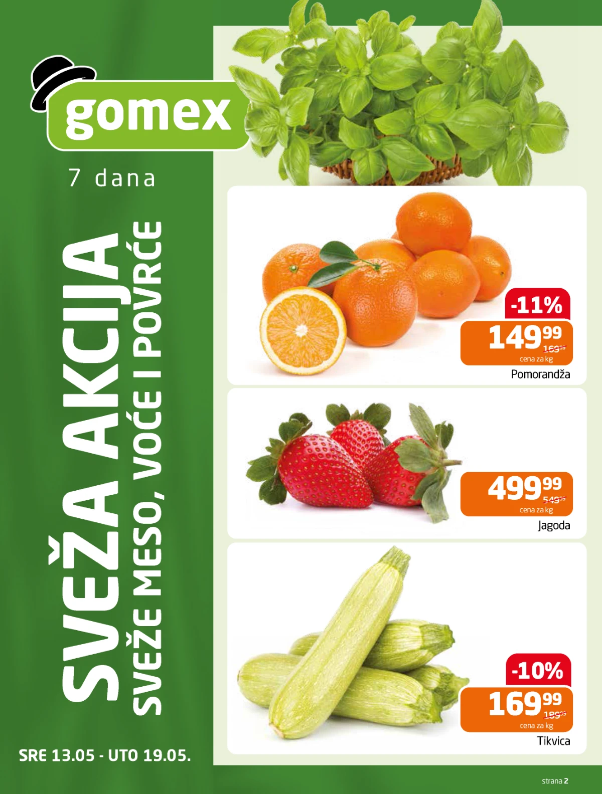 Gomex akcija maj 2026 – voće i povrće na sniženju do 26.05.2026