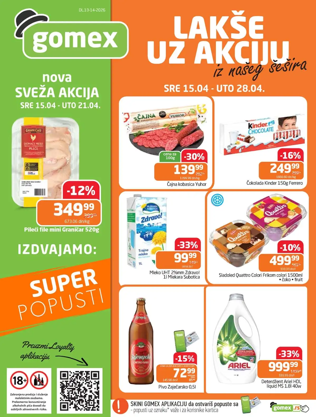 Gomex katalog Lakše iz našeg šešira strana 1 – akcija do 28. aprila 2026 Gomex akcija Lakše iz našeg šešira katalog strana 1 sniženja do 28. aprila 2026