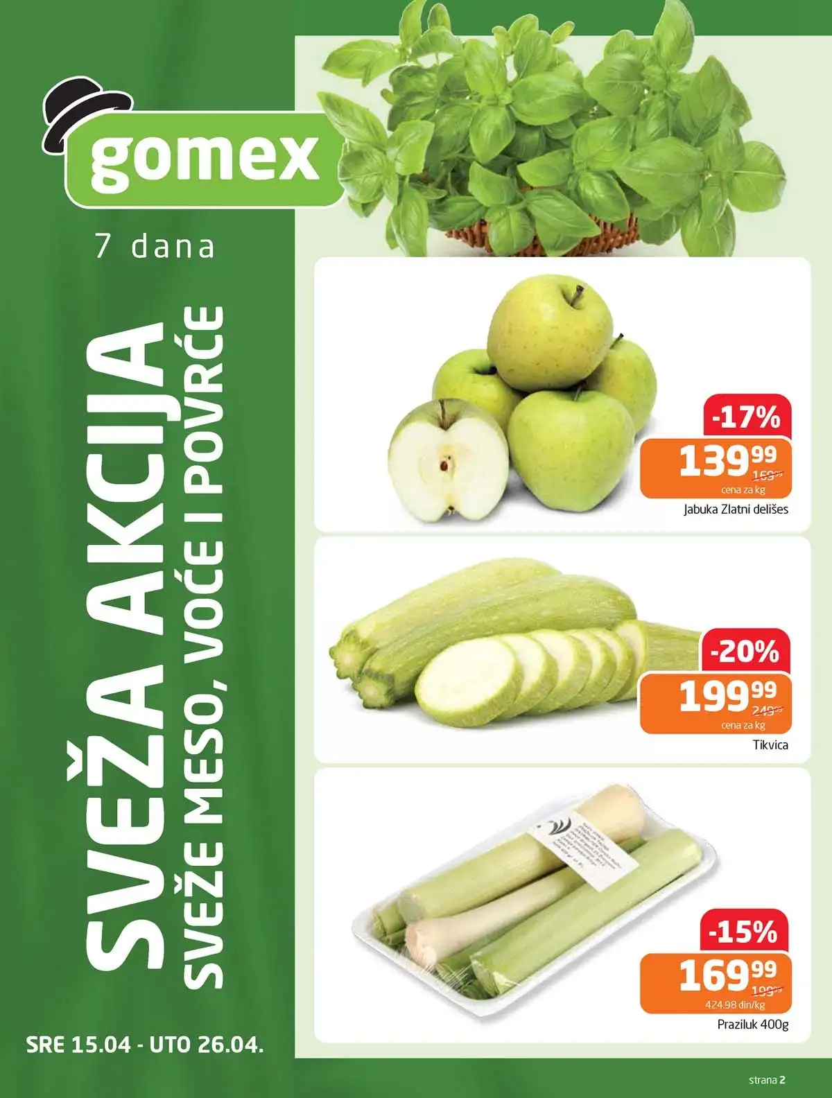 Gomex katalog Lakše iz našeg šešira strana 2 – akcija do 28. aprila 2026 Gomex akcija Lakše iz našeg šešira katalog strana 2 sniženja do 28. aprila 2026