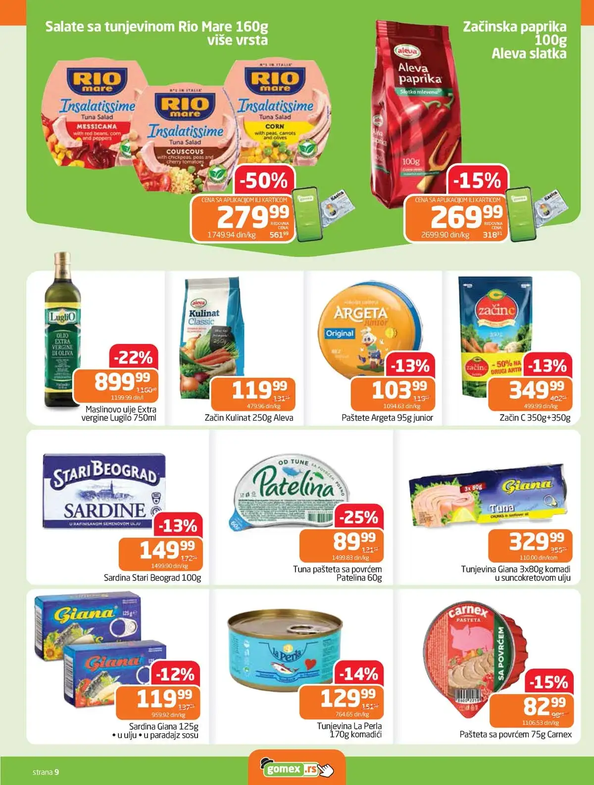 Gomex katalog Lakše iz našeg šešira strana 9 – akcija do 28. aprila 2026 Gomex akcija Lakše iz našeg šešira katalog strana 9 sniženja do 28. aprila 2026