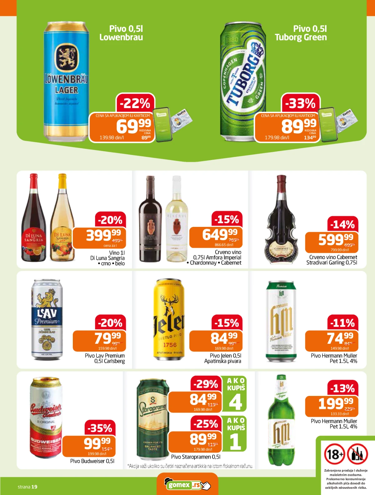 Gomex akcija 27.05–09.06.2026 – pivo, vino i alkoholna pića