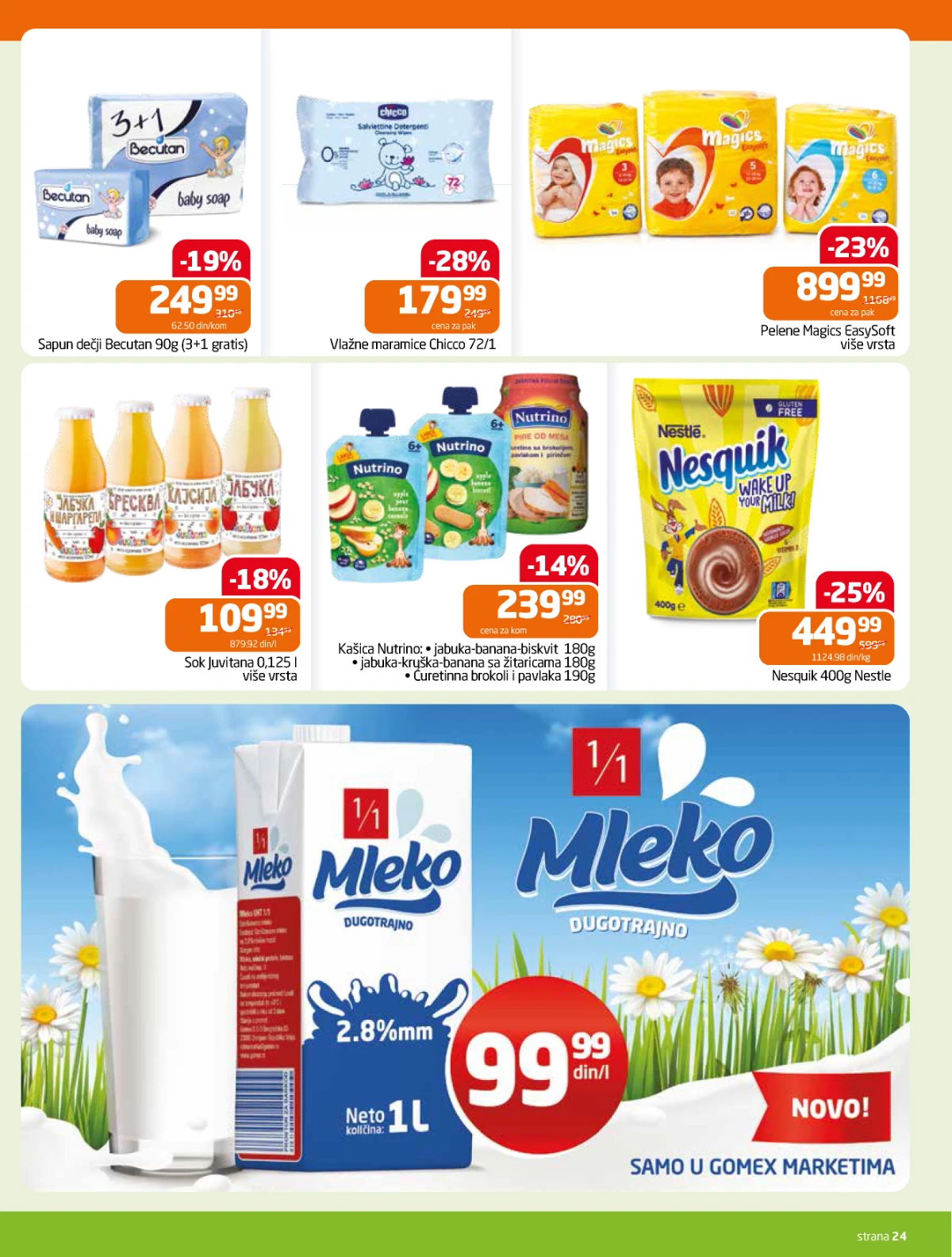 Gomex akcija 27.05–09.06.2026 – proizvodi za bebe, decu i mleko