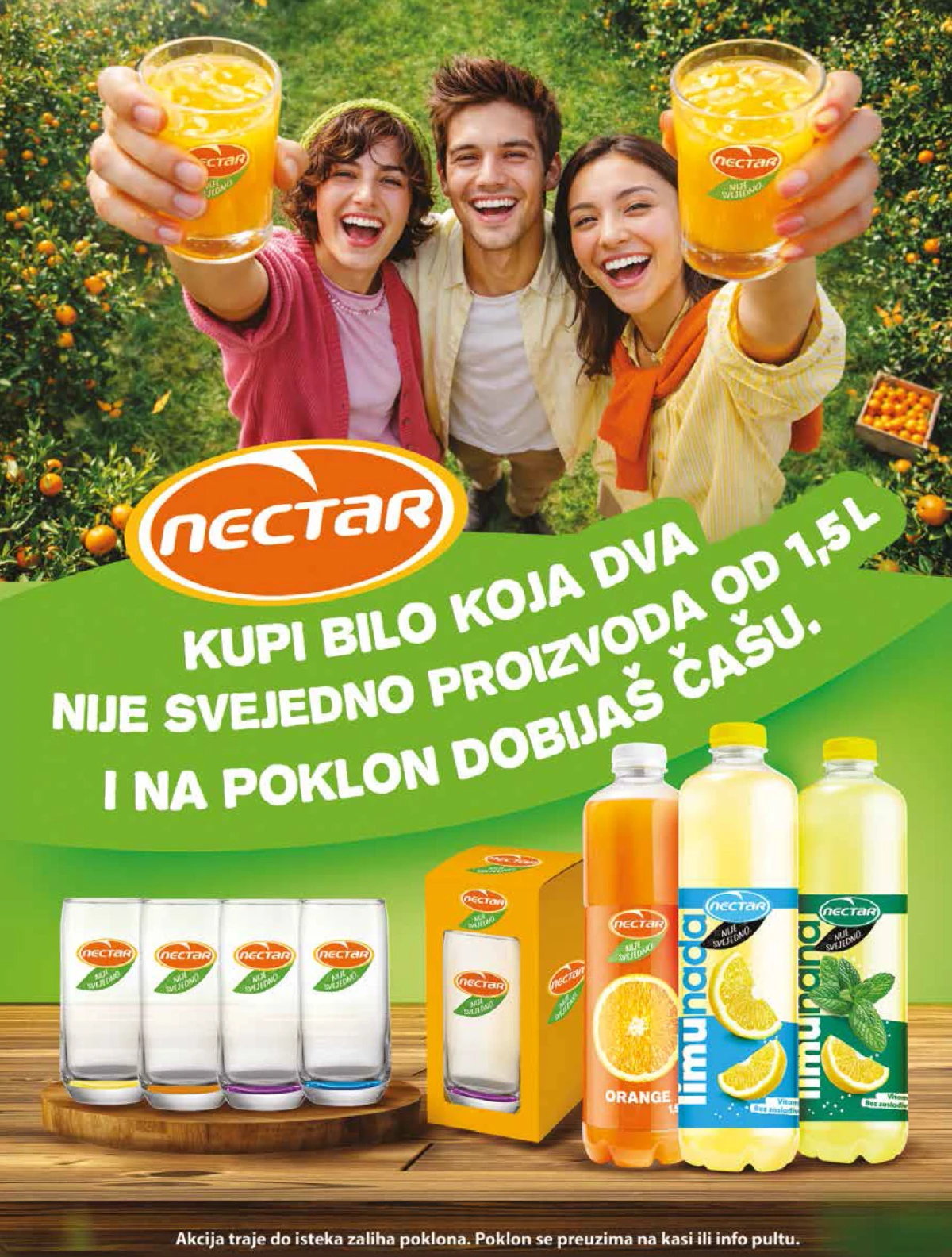 Gomex akcija 27.05–09.06.2026 – Nectar sokovi i poklon čaše