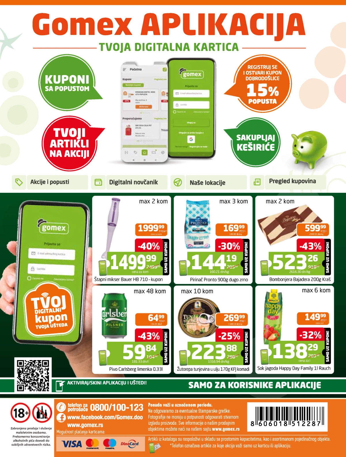 Gomex akcija 27.05–09.06.2026 – digitalni kuponi i Gomex aplikacija