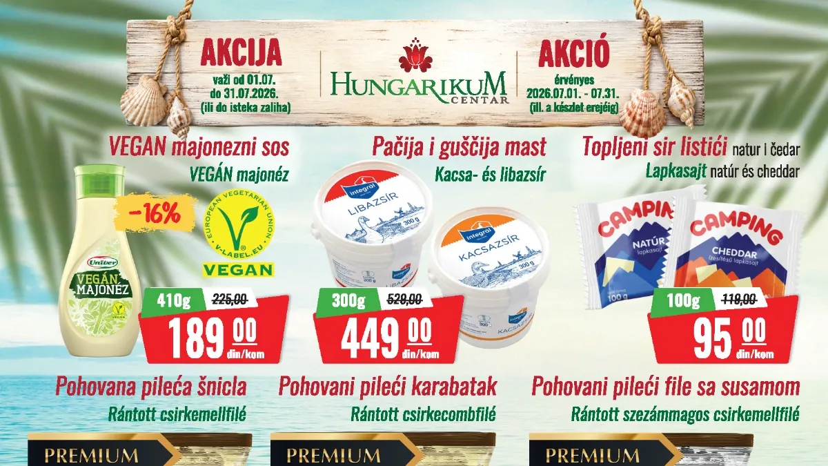 Hungarikum Centar akcija do 29% popusta – nova ponuda važi od 01.07. do 31.07.2026.