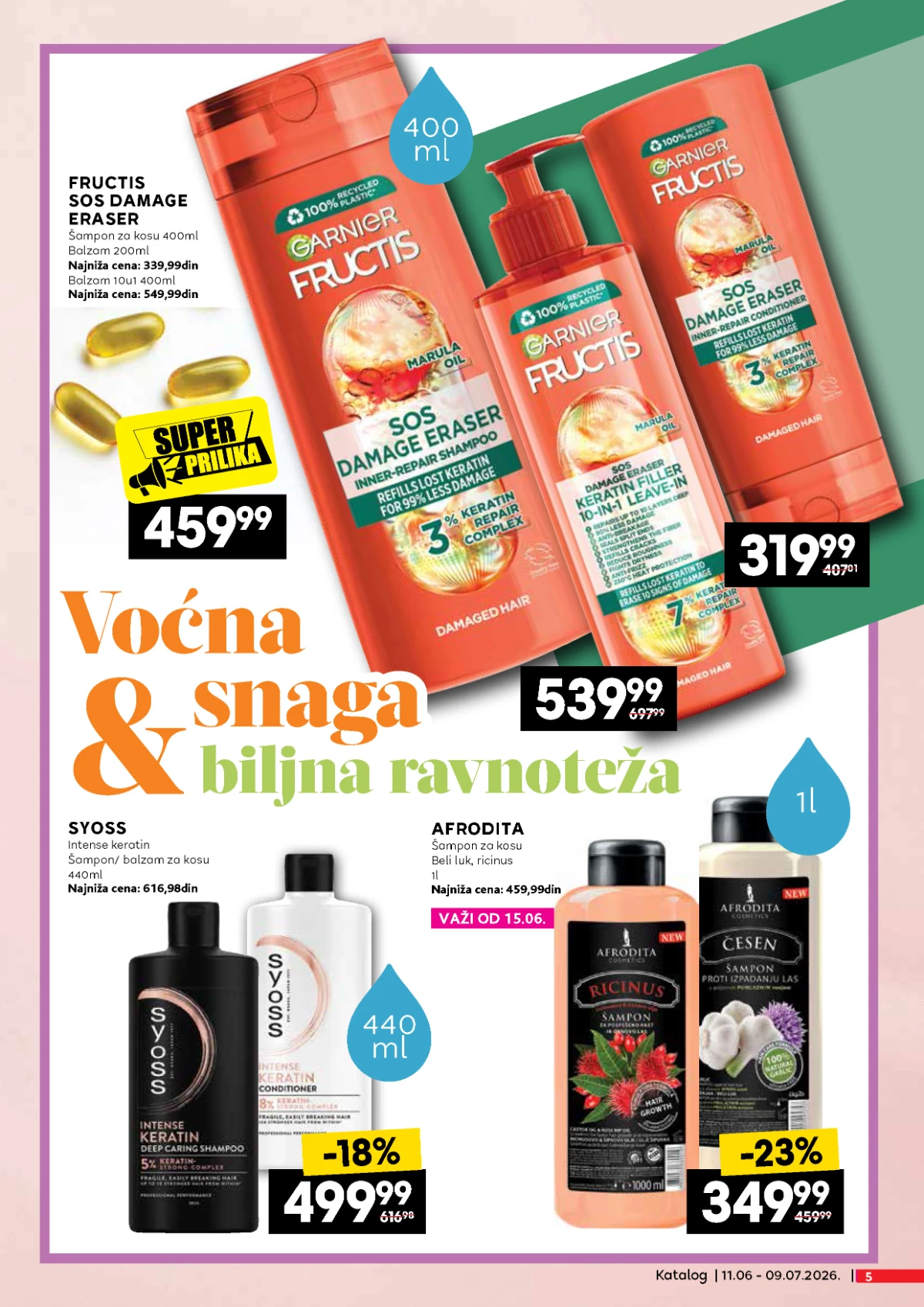 Garnier Fructis, Syoss i Afrodita proizvodi za kosu na sniženju