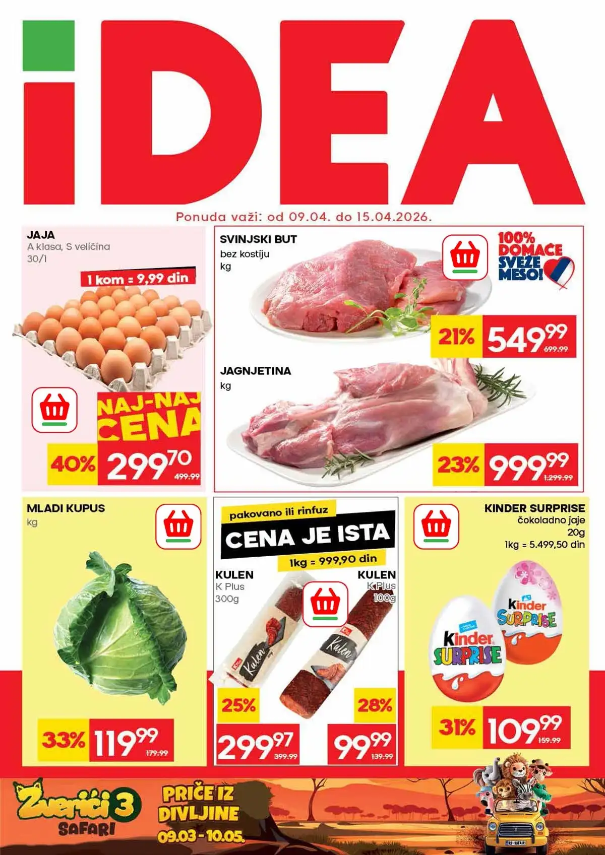 IDEA akcija – popusti do 55% na prehranu i kućne proizvode do 15.04.2026