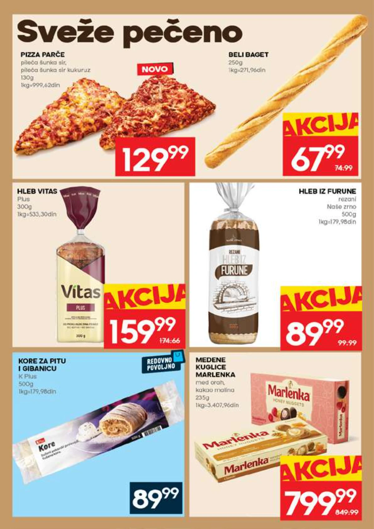IDEA katalog strana 12 – pizza parče, baget i hleb na akciji
